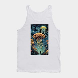 Starry Night Serenade: Van Gogh-Inspired Jellyfish Delight Tank Top